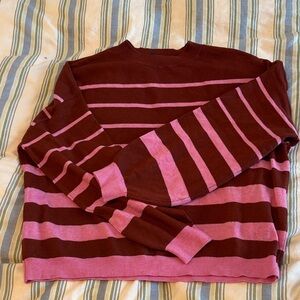 Striped Pink and Maroon Women’s Sweater